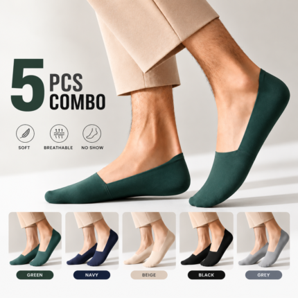 5 Pairs Men's Anti-Slip Ice Silk Deodorant Shallow Socks